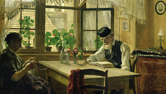 Wall Art - Painting - A Peaceful Sunday by Hans Thoma