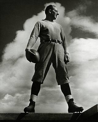 Wall Art - Photograph - A Portrait Of Lou Little With A Football by Lusha Nelson