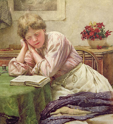 Wall Art - Painting - A Quiet Read by Walter Langley