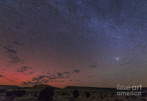 Wall Art - Photograph - A Rare Aurora Display Over Black Mesa by John Davis