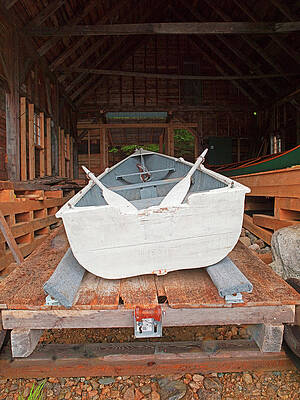 Wall Art - Photograph - A Restored Rangeley Boat Is Stored by John Orcutt