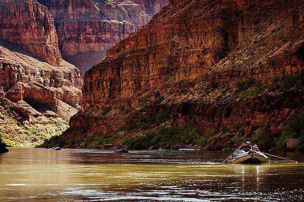 Wall Art - Photograph - A Rubber Raft Floats Downstream by Kyle George