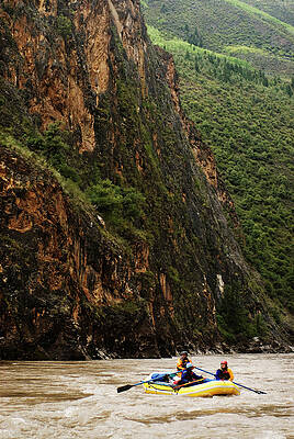 Wall Art - Photograph - A Rubber Raft Rows Downstream by Kyle George