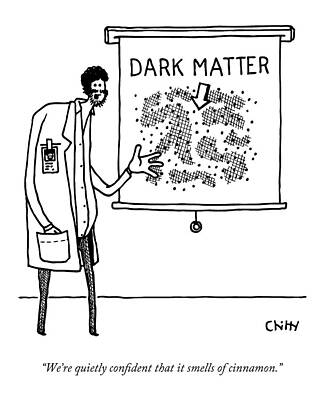 Wall Art - Drawing - A Scientist Refers To A Diagram Of Dark Matter by Tom Chitty