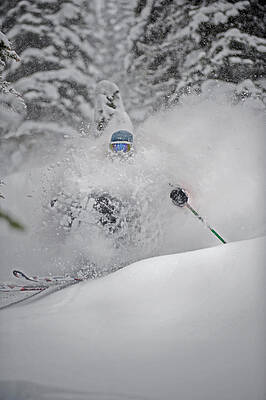 Wall Art - Photograph - A Ski Guide In Deep Powder by Topher Donahue