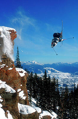 Wall Art - Photograph - A Skier Pulls An Invert And Drops by Lucas Gilman