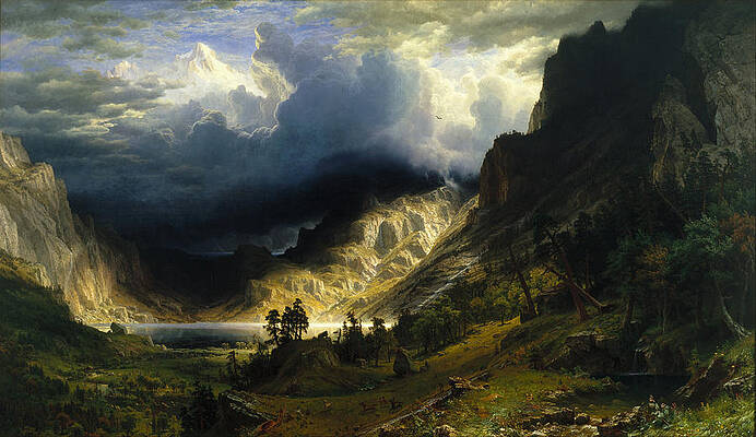 Nature Digital Art - A Storm In The Rocky Mountains Mt. Rosalie by Georgia Clare