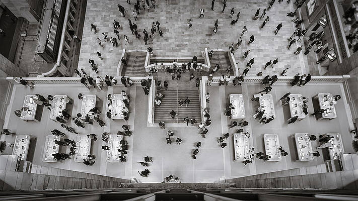 Wall Art - Photograph - A view from above - B and W by Eduard Moldoveanu