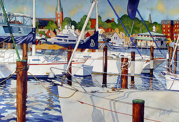 Wall Art - Painting - A view from the pier by Mick Williams