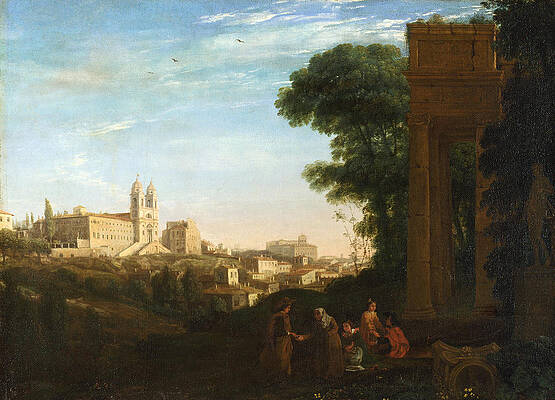 A View In Rome Print by Claude Lorrain