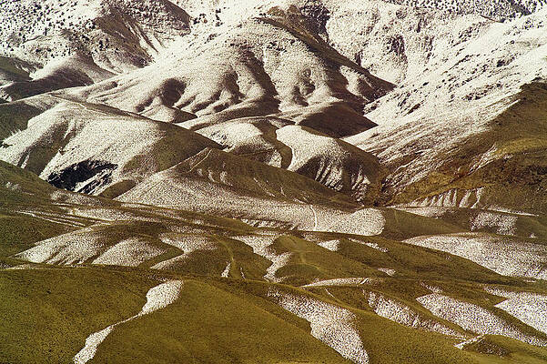 Wall Art - Photograph - A View Of A Mountainside With Melting by Jonathan Kingston