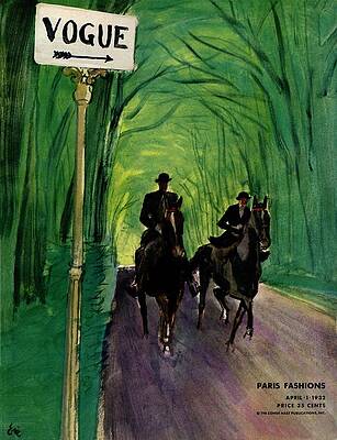 Wall Art - Photograph - A Vogue Cover Of A Couple Riding Horses by Carl Oscar August Erickson