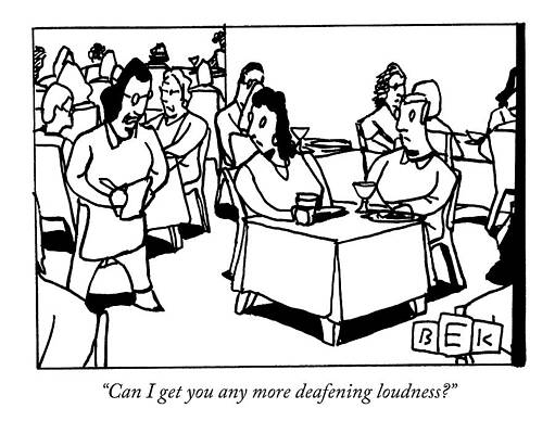 Wall Art - Drawing - A Waitress In A Crowded Restaurant Addresses by Bruce Eric Kaplan