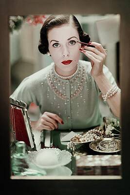 Wall Art - Photograph - A Woman Applying Make-up by Frances Mclaughlin-Gill