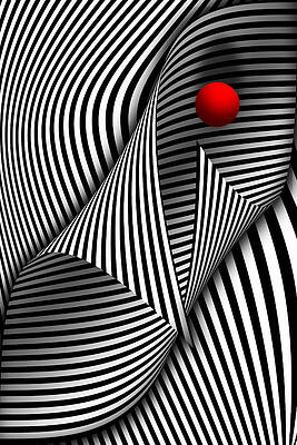 Wall Art - Digital Art - Abstract - Catch the red ball by Mike Savad