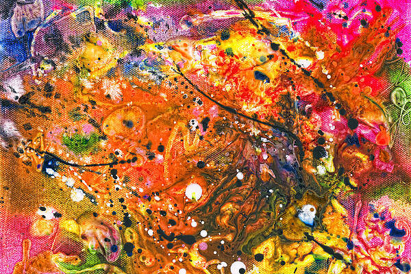 Wall Art - Mixed Media - Abstract - Crayon - The Excitement by Mike Savad