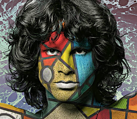 Wall Art - Painting - Abstract Jim Morrison by Ally  White