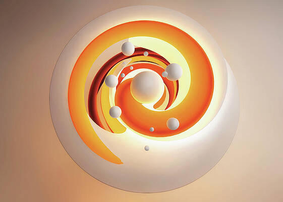 Wall Art - Photograph - Abstract Orange Pattern Of Swirling by Ikon Ikon Images
