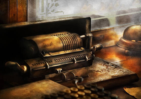 Wall Art - Photograph - Accountant - The Adding Machine by Mike Savad