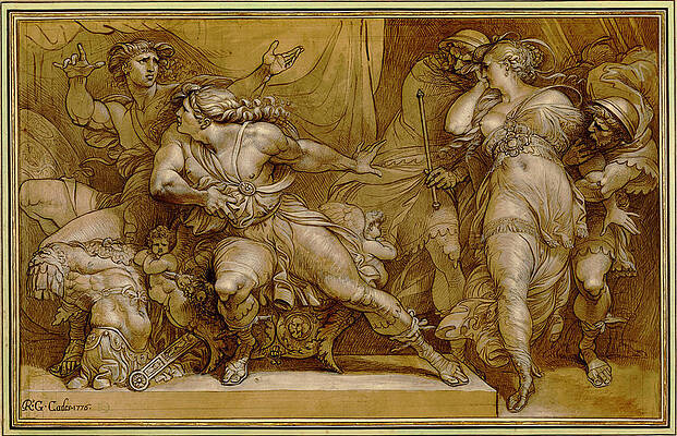 Achilles And Briseis Print by Giuseppe Cades