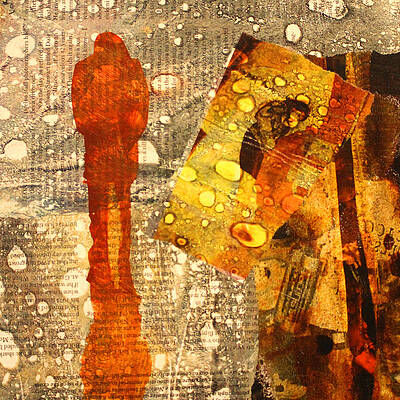 Collage 1 - mixed media paint and newspaper collage wall art. – Mat Sanders