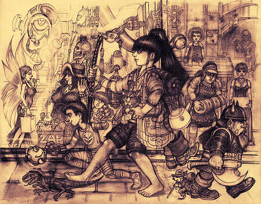 Wall Art - Drawing - Across the universe on foot by Michael Mynatt