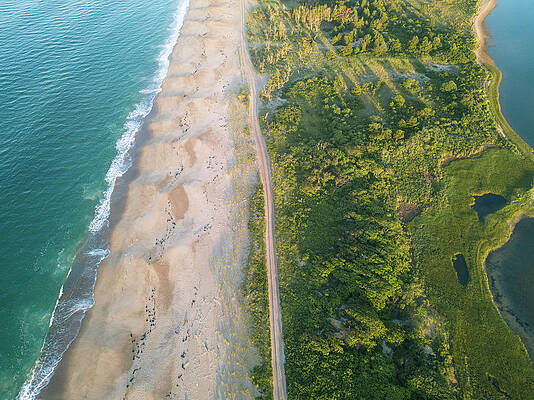 Wall Art - Photograph - Aerial View Of Atlantic Ocean Beach by Matt Andrew