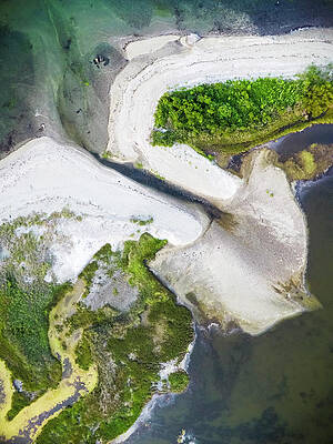 Wall Art - Photograph - Aerial View Of Beach And Pond Inlet by Cate Brown