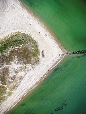 Wall Art - Photograph - Aerial View Of Beach With Jetty by Cate Brown