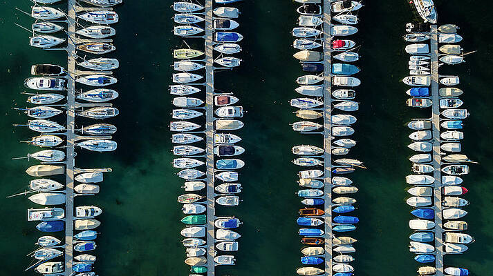 Wall Art - Photograph - Aerial View Of Nyon Harbor With Four by Raffi Maghdessian