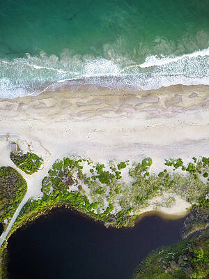 Wall Art - Photograph - Aerial View Of Rhode Island Beach by Cate Brown