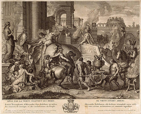 Alexander the Great Enters Babylonia Print by Jean Audran