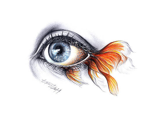 Wall Art - Drawing - All I See is a Sea by E Drawings