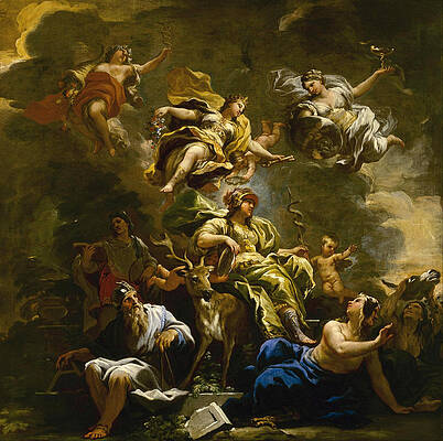Allegory of Prudence Print by Luca Giordano