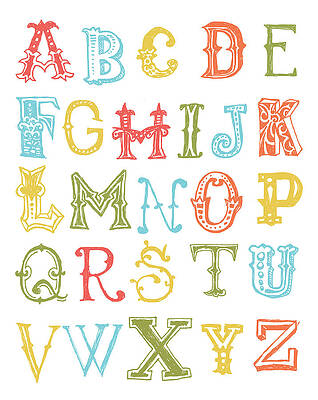 Wall Art - Digital Art - Alphabet Poster by Jaime Friedman