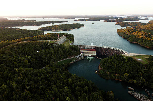 Wall Art - Photograph - An Aerial View Of A Large Lake by Michael Hanson