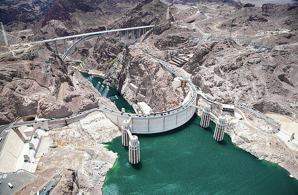 Wall Art - Photograph - An Aerial View Of The Hoover Dam by Jennifer sharp