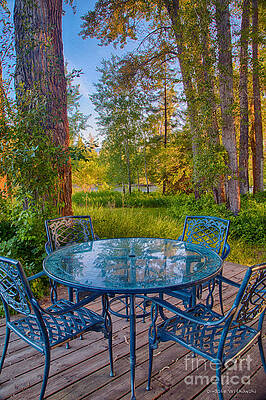 Washington Digital Art - An Early Morning On The Deck At Cottonwood Cottage by Omaste Witkowski