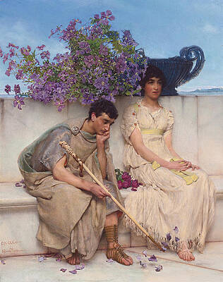 An eloquent silence Print by Lawrence Alma-Tadema