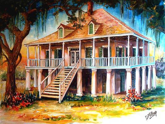 Wall Art - Painting - An Old Louisiana Planters House by Diane Millsap