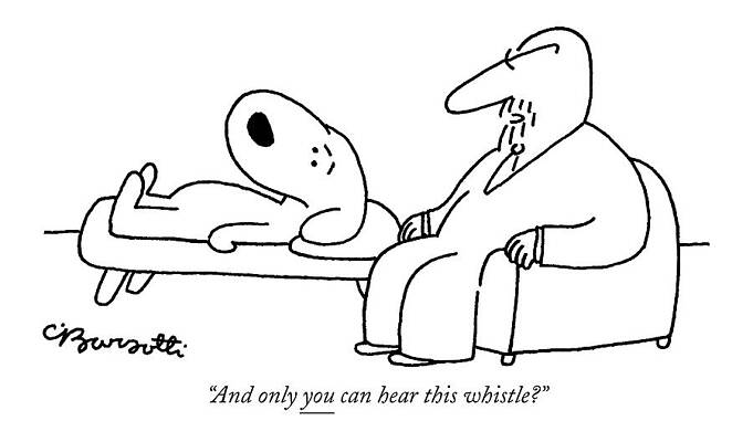 Wall Art - Drawing - And Only You Can Hear This Whistle? by Charles Barsotti