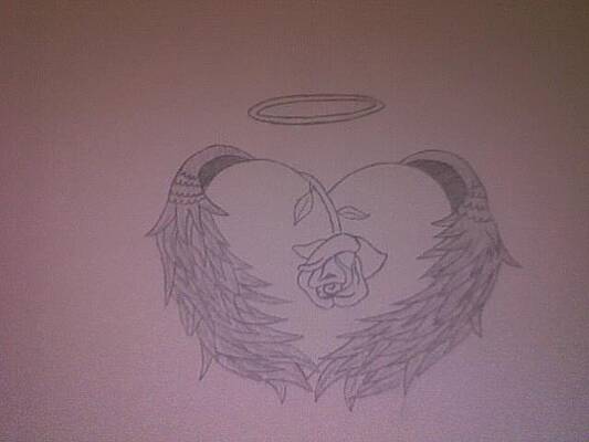 Wall Art - Drawing - Angelic Heart by Robert Scott