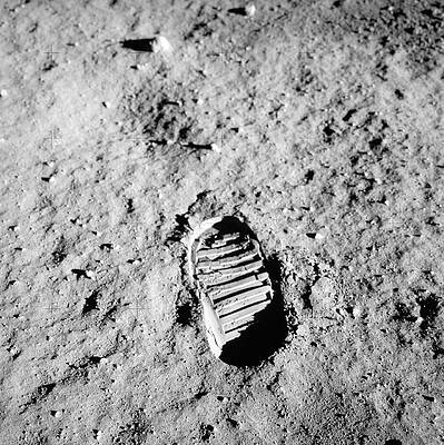 Wall Art - Photograph - Apollo 11 Bootprint On Moon by Science Photo Library