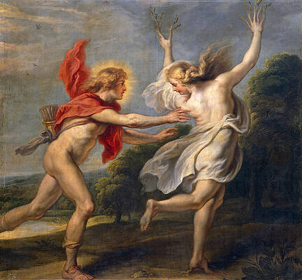 Apollo Chasing Daphne Print by Cornelis de Vos
