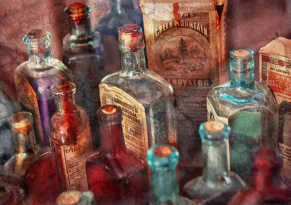 Wall Art - Photograph - Apothecary - A Series of bottles by Mike Savad