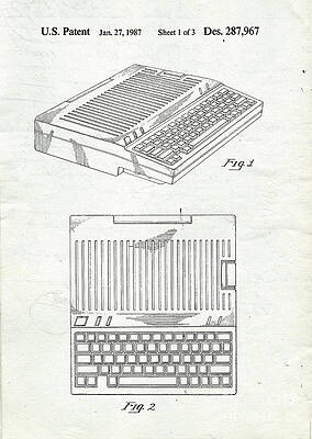 Wall Art - Digital Art - Apple IIe Computer Original Patent by Edward Fielding