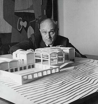 Wall Art - Photograph - Architect Philip Johnson With A Model by Horst P. Horst