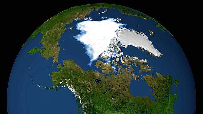 Wall Art - Photograph - Arctic Ice Minimum Extent by Science Photo Library