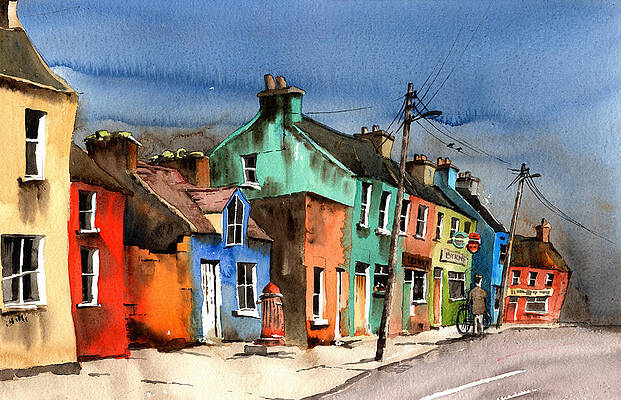 Wall Art - Painting - Ardgroom Village Beara Cork by Val Byrne