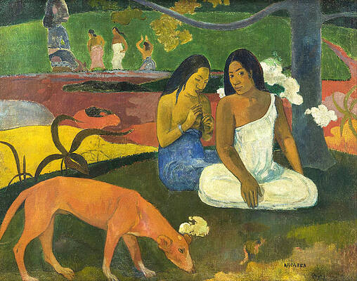 Arearea Print by Paul Gauguin